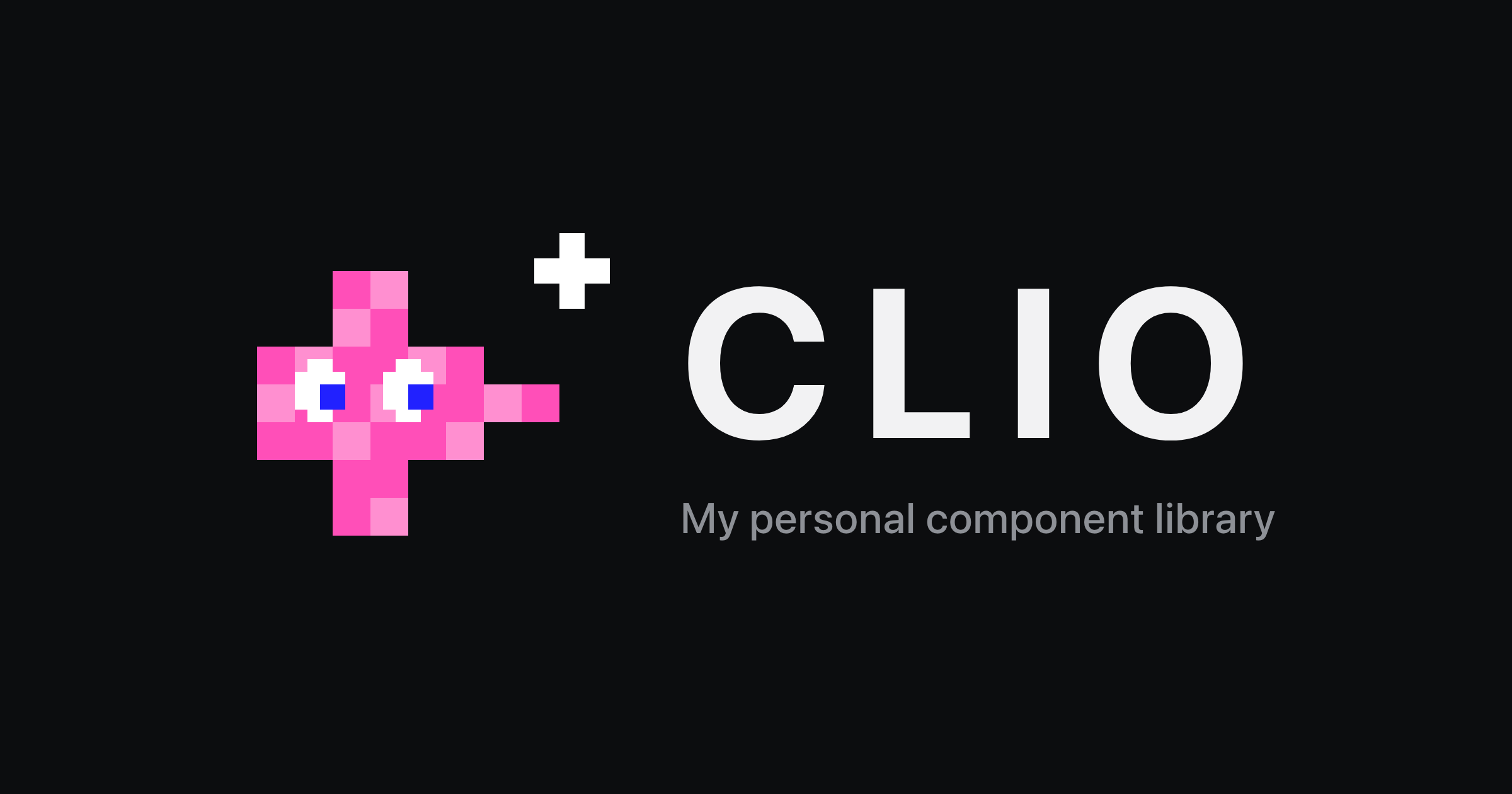 CLIO's pink pixel puzzle-piece logo next to the word CLIO and the line My personal component library